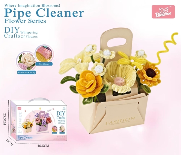 Kreatives DIY-Set zum Basteln eines Blumenstraußes für Kinder