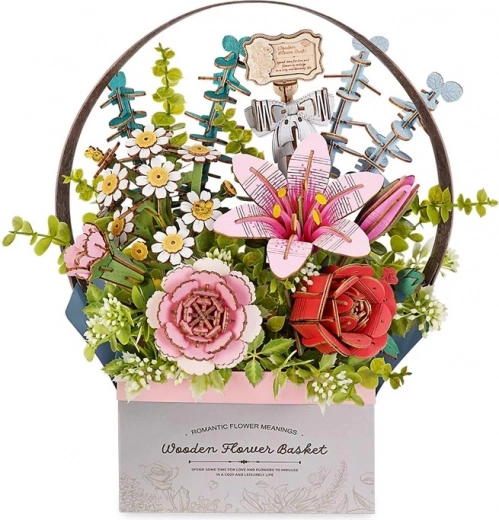 RoboTime 3D Holzpuzzle Blumenkorb