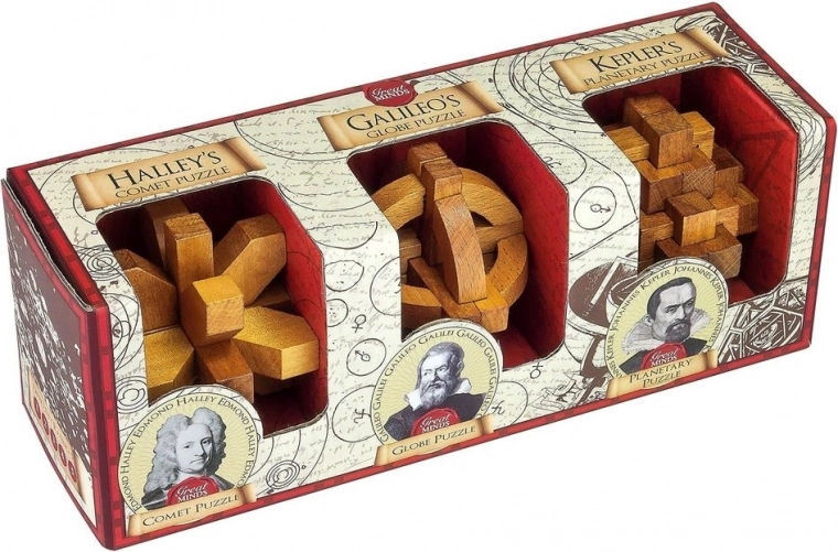 Professor Puzzle Great Minds: Berühmte Männer – 3‑in‑1 Rätsel-Set