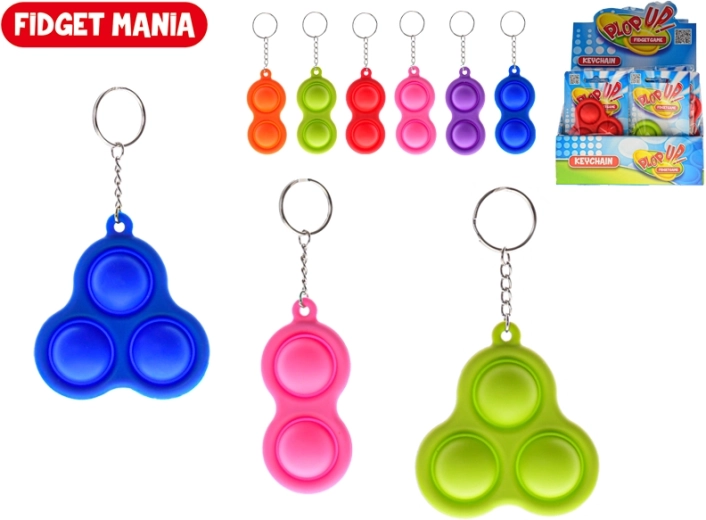 Antistress-Anhänger Plop up für Schlüssel 8,2 cm – 6 Farben