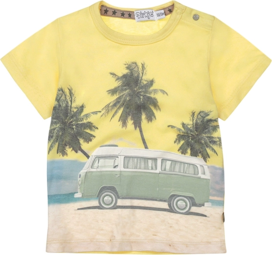 Dirkje Jungen-T-Shirt mit kurzen Ärmeln, gelb, Gr. 74
