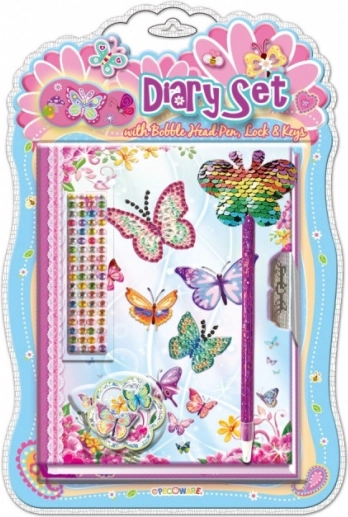 Pecoware Tagebuch mit Schloss und Stift – Schmetterlinge