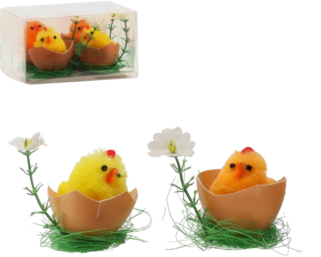 Osterdekoration Küken in Eierschale, Set mit 4 Stück