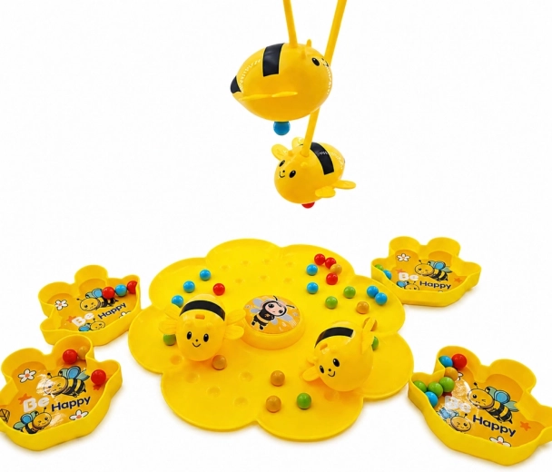 Spielbrett in Blumenform und bunte Kugeln