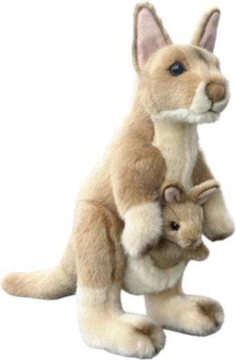 Plüsch-Känguru mit Jungtier 30 cm