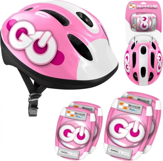 Kinderschutzset rosa - Helm und Schutzpolster