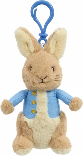 Plüsch-Schlüsselanhänger HASE PETER mit blauem Clip 13 cm