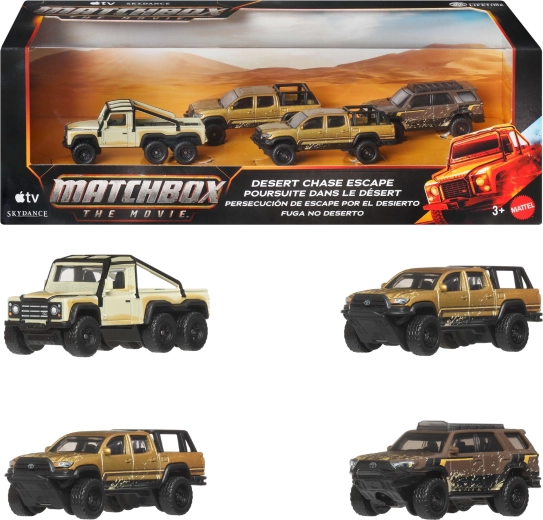 Matchbox The Movie Desert Chase Escape Set mit 4 Fahrzeugen 1:64