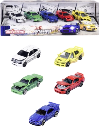 Majorette Japan Series – Set mit 5 Die-Cast-Autos 1:64