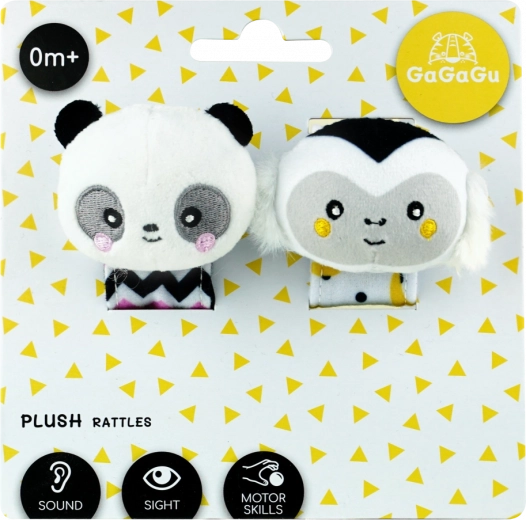 Plüsch-Rassel fürs Handgelenk Affe und Panda GAGAGU