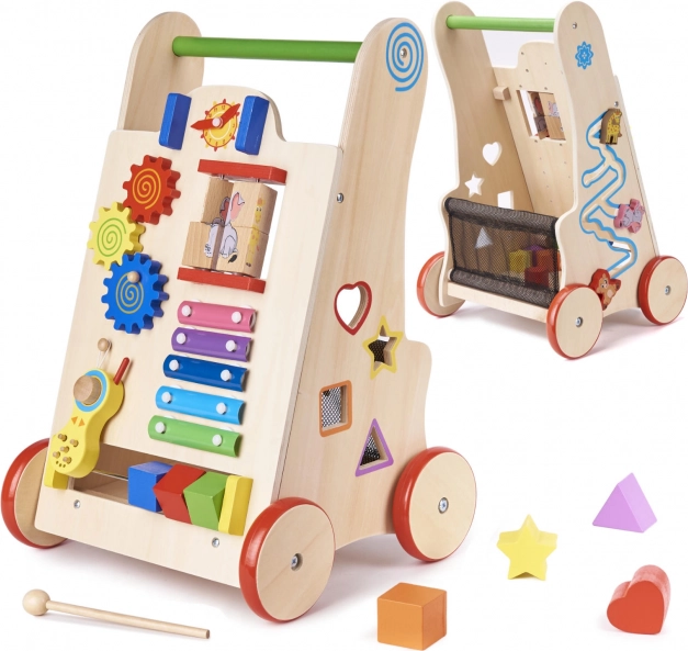 Holz-Lauflernwagen und Lernwürfel 6-in-1