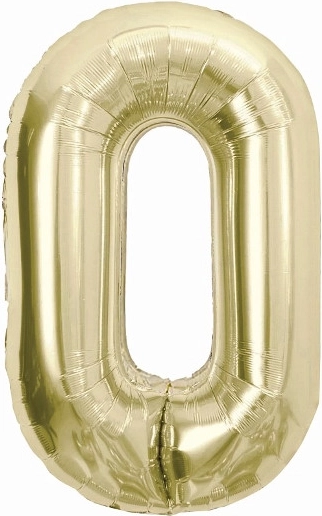 Folienballon Zahl 0 – Champagner