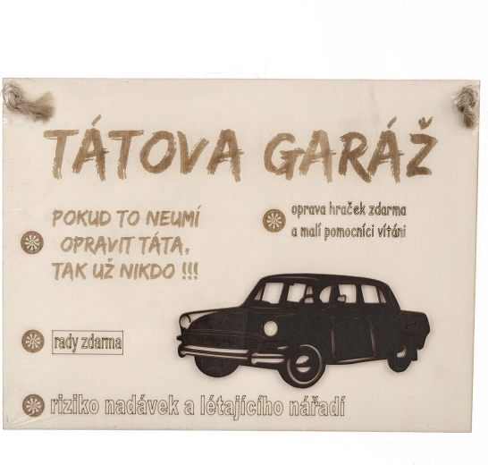 Holzschild „Papas Garage“ 28 × 21 cm