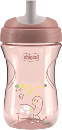 Chicco Advanced Kinderbecher mit Strohhalmaufsatz, rosa, 266 ml