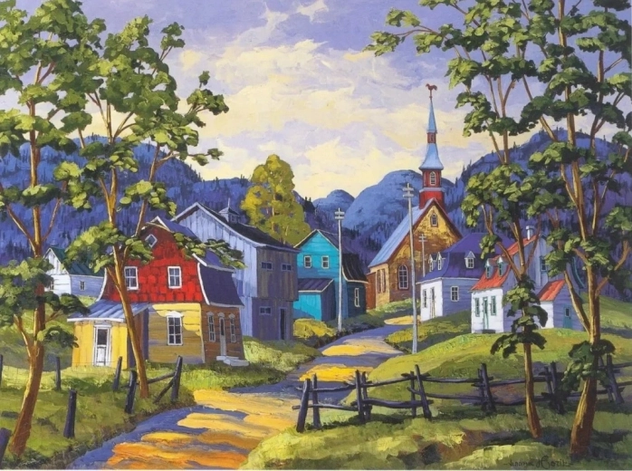 Norimpex Diamantmalerei farbenfrohe Stadt in den Bergen 30 × 40 cm