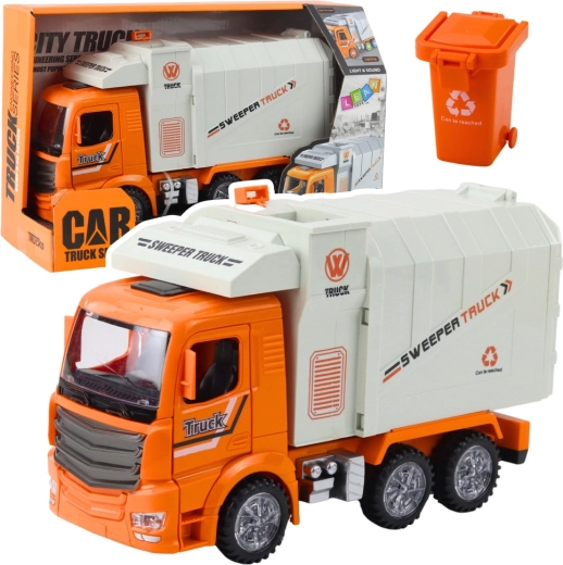 Städtische Müllwagen mit Licht und Sound – orange