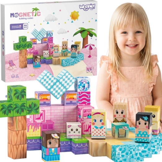 Woopie Magnetwürfel – 3D Lernbausteine 86-tlg. (Montessori) für Kinder ab 3 Jahren