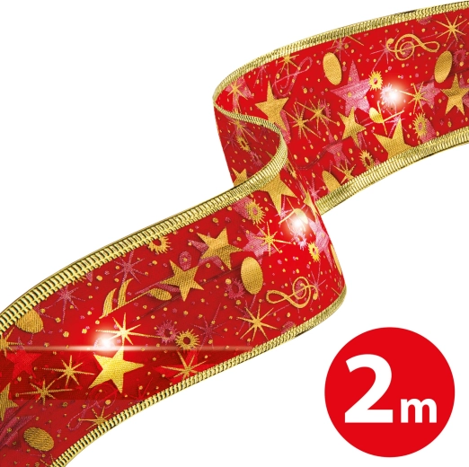 Weihnachtliches LED-Band, rot, 2 m