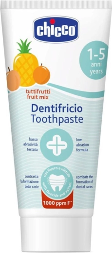 Chicco Kinderzahnpasta Fruchtmix mit Fluorid 50 ml (1–5 Jahre)
