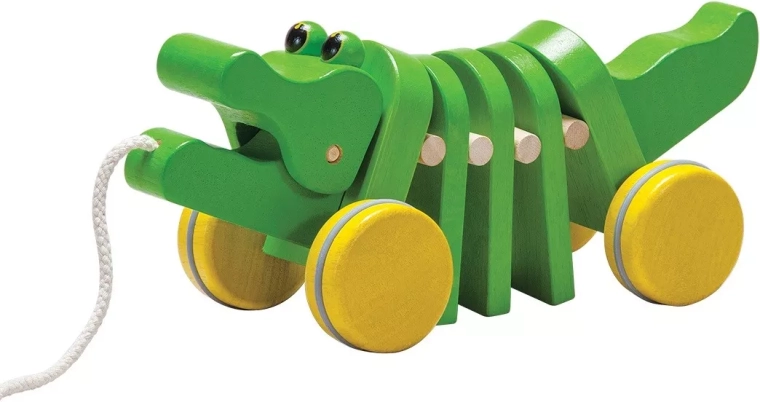 Tanzendes Krokodil PlanToys – Holz-Nachziehtier