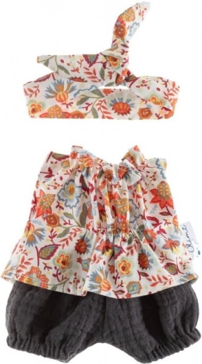 Tunika mit Shorts und Gürtel für 38‑cm-Puppe – Blumenwiese