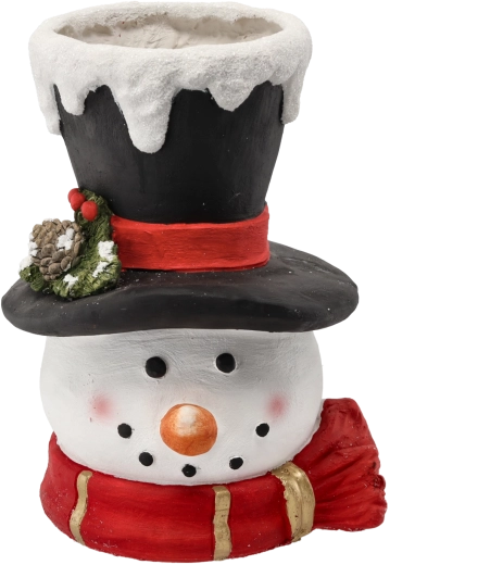 Weihnachtsvase in Form eines Schneemann-Kopfes 40 cm