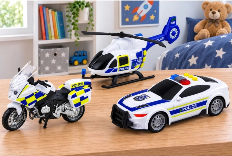 3 Polizeifahrzeuge in einem Set