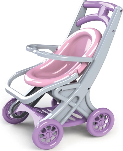 Doloni Plastik-Puppenwagen 3-in-1 rosa-grau