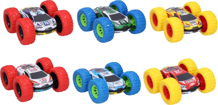 Metallisches beidseitig fahrendes Stuntauto mit Schwungradantrieb – 1 Stück