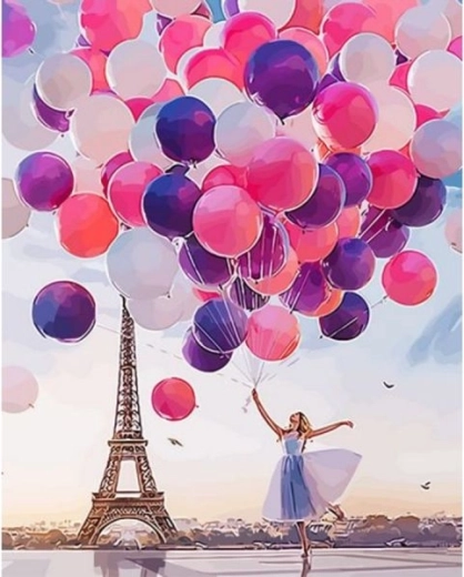 Malen nach Zahlen auf Keilrahmen 40 × 50 cm – Ballonstrauß