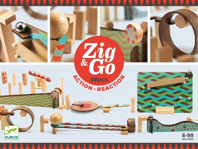 Zig Go Holzbahn 48 Teile von Djeco