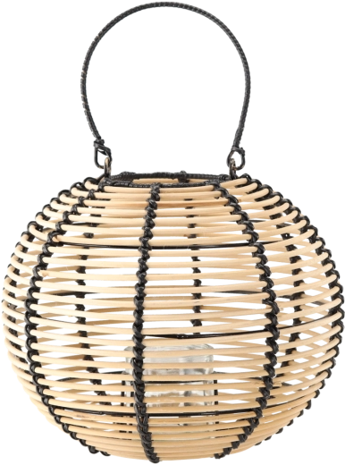 Holzlaterne 29 × 24 cm in Natur- und Schwarzton