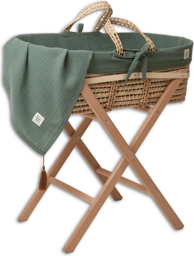 Funnababy Komplettset Moseskorb mit Ausstattung Ivy Green