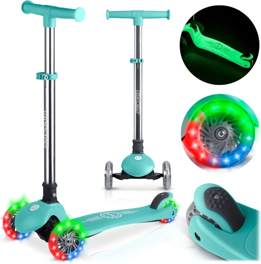 Dreirädriger Balance-Roller für Kinder RICOKIDS Glow – türkis