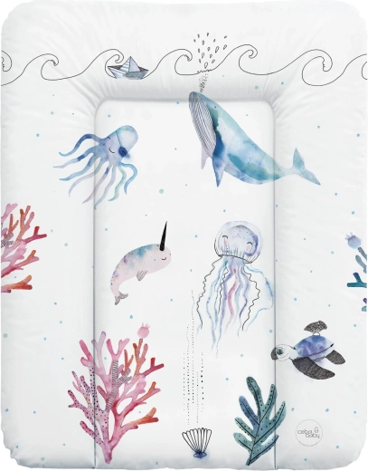 Ceba Baby Wickelauflage für die Kommode 70 × 50 cm Watercolor World Ocean