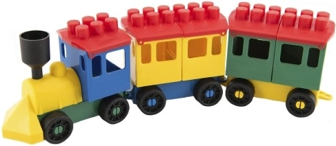 Lokomotive und zwei ankuppelbare Waggons