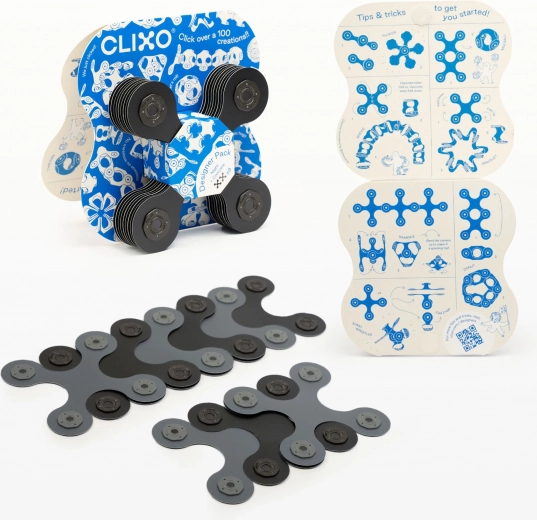 Clixo Designer Black & Grey – magnetisches Konstruktionsspiel 9 Stk.