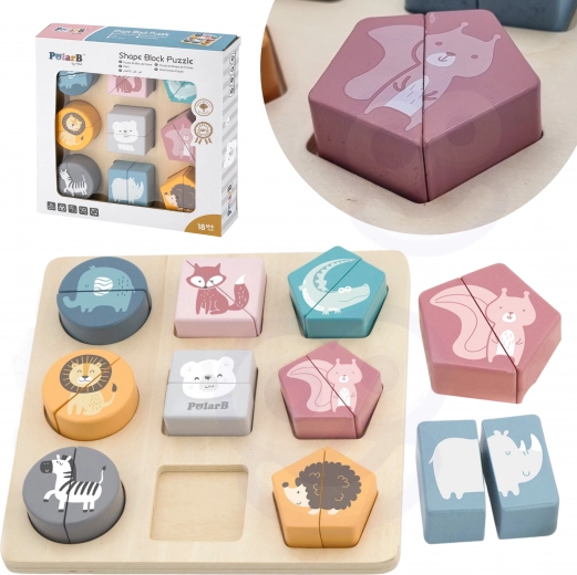 Holz-Einlegepuzzle Tiere Viga