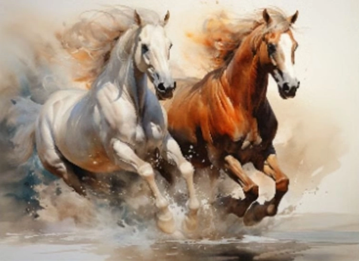 Diamantmalerei Fliehende Pferde 30 × 40 cm