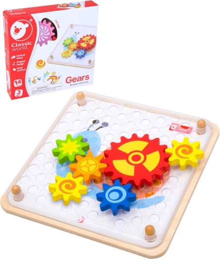 Holzpuzzle Zahnräder mit Vorlagen