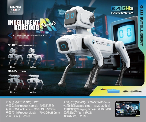 Intelligenter Roboterhund Robodog weiß