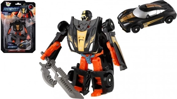 Transformierender Roboter und Sportwagen 14 cm – schwarz