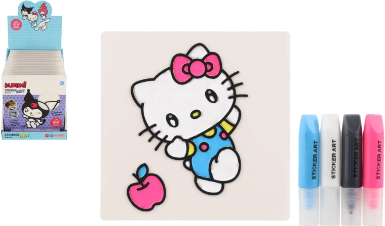Fenstersticker und Ausmalbilder mit Farben von Hello Kitty und Kuromi – 1 Stück
