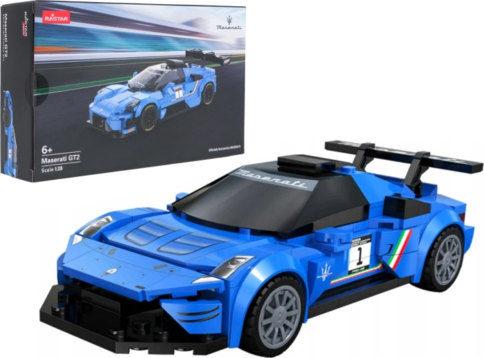 Bausatz des Rennwagens Maserati MC20 GT2, blau, RASTAR