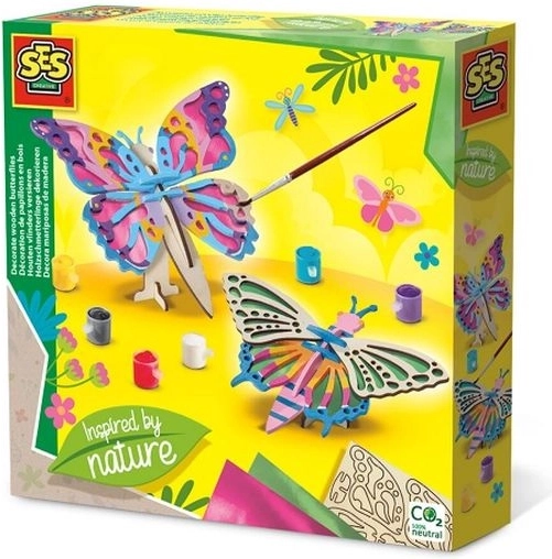 SES Creative Verzieren von Holzschmetterlingen