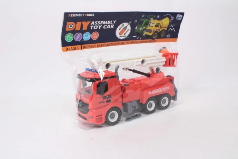 Feuerwehrauto mit Hubarm 28 cm – Schraubbausatz