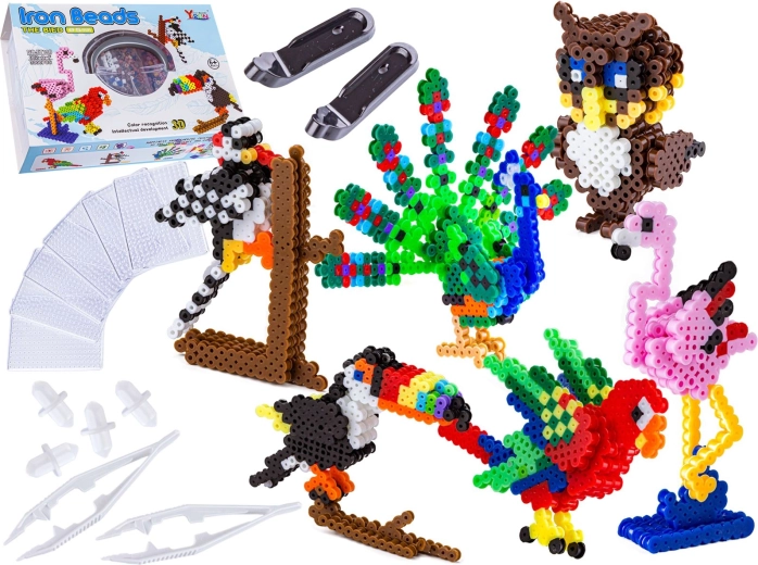 Bügelperlen 3D – Vögel, Set 3000 Stk.