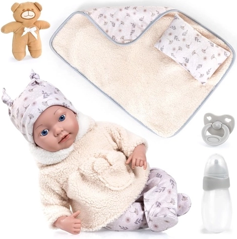 Bayer Design realistische Reborn-Puppe 38 cm mit Zubehör