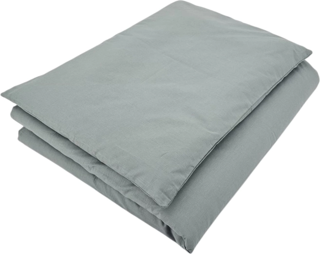 Baumwollbettwäsche für ein Kinderbett, 2-teilig, 90 × 120 cm – Olivgrün