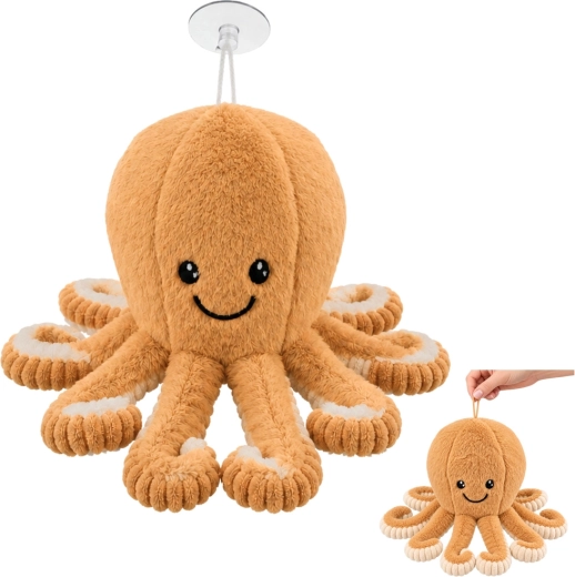 Plüsch-Oktopus mit Saugnapf beige 16 cm - 1 Stück